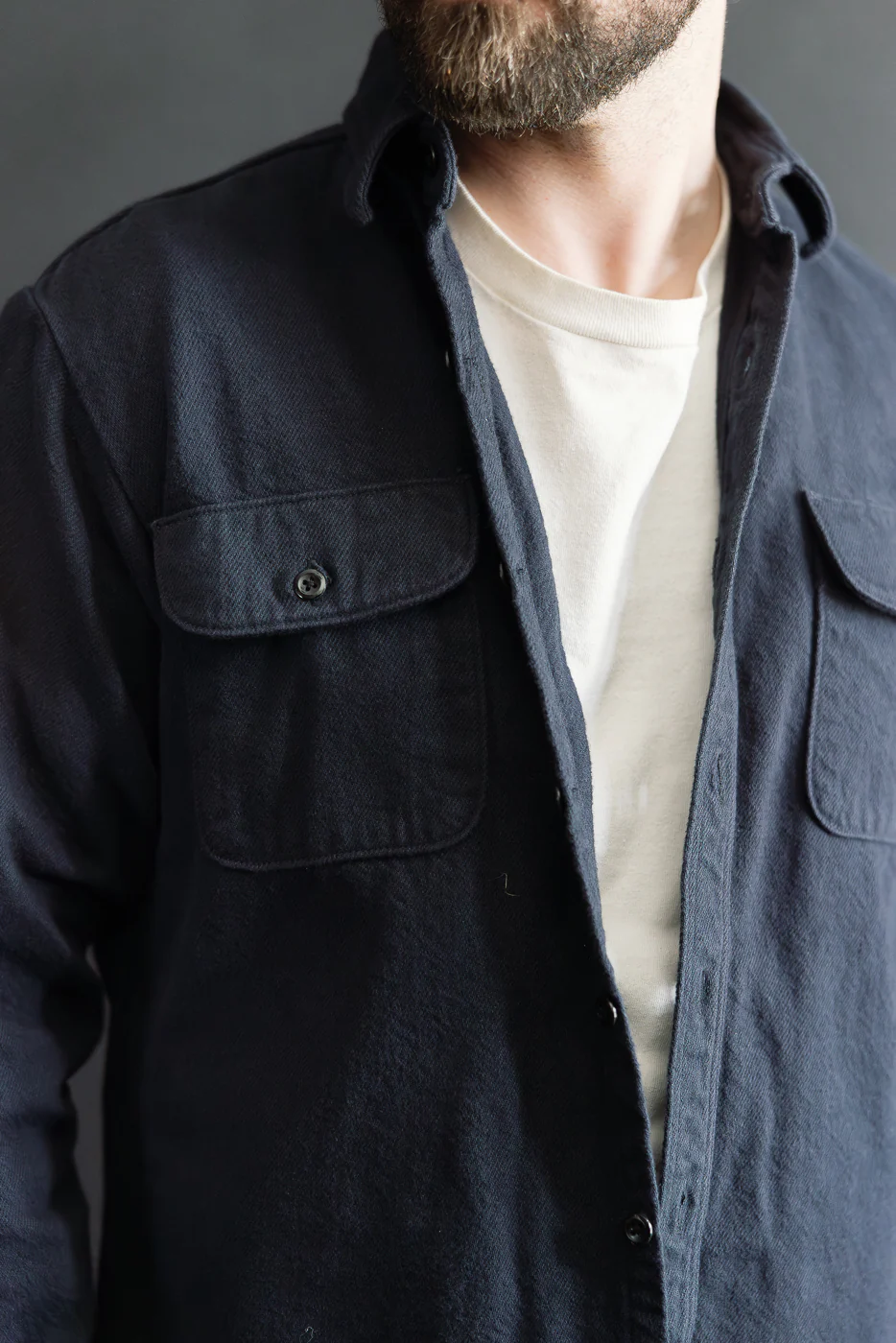 01-V8072-02 - Relaxed Fit Flannel Shirt - Navy - Image 17