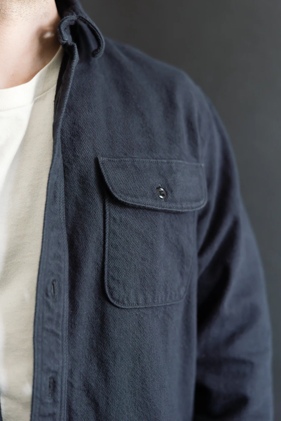 01-V8072-02 - Relaxed Fit Flannel Shirt - Navy - Image 19