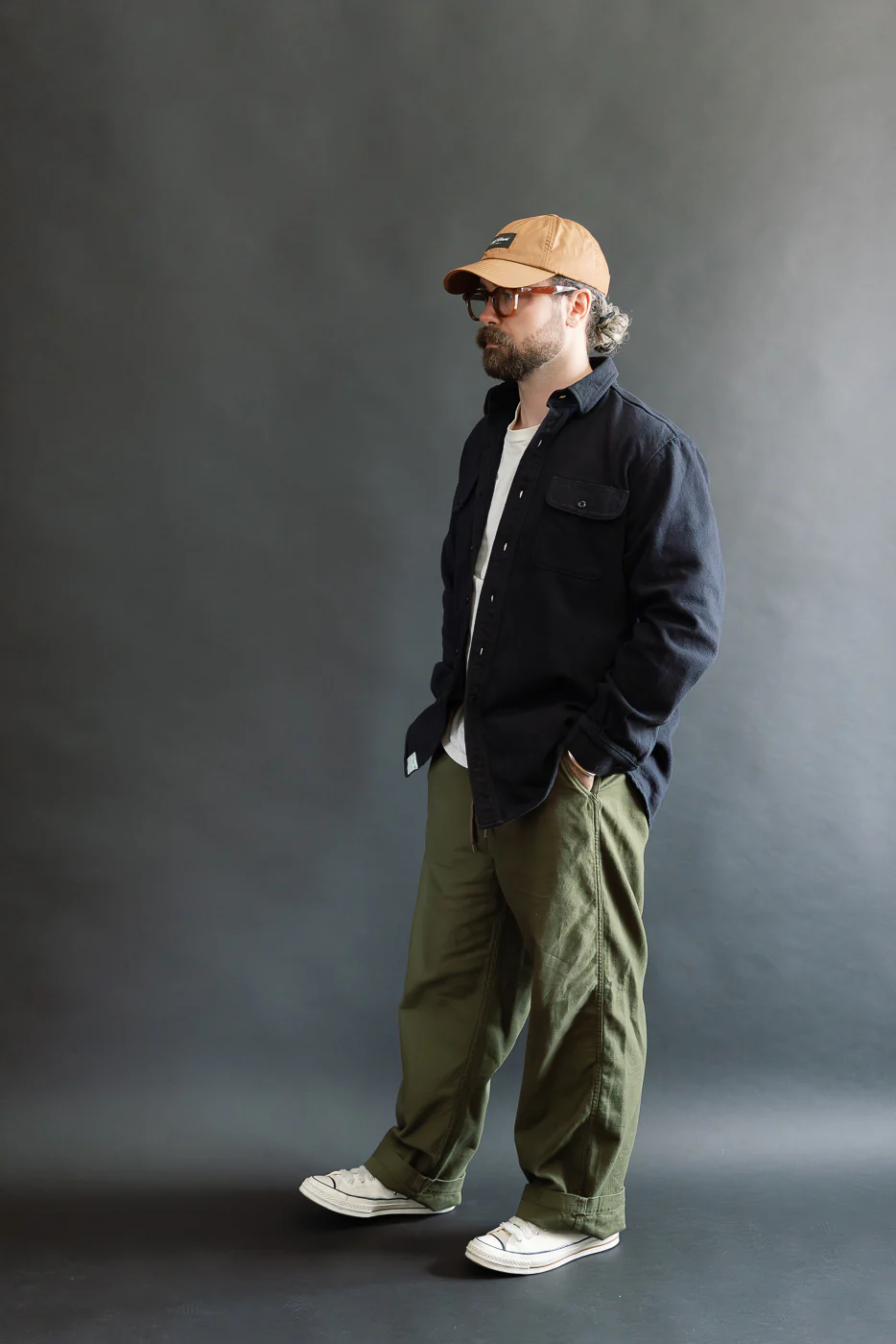 01-V8072-02 - Relaxed Fit Flannel Shirt - Navy - Image 7