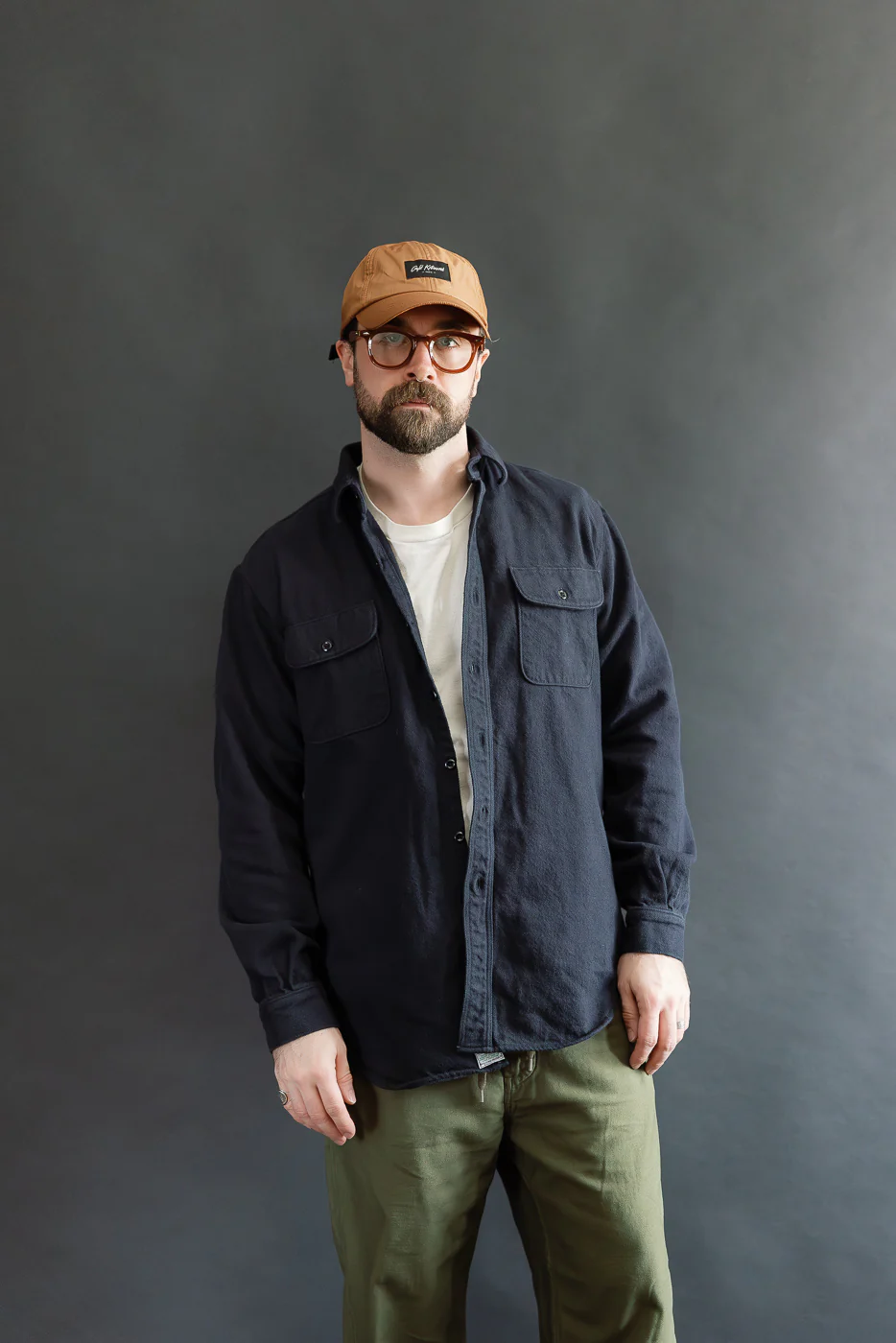01-V8072-02 - Relaxed Fit Flannel Shirt - Navy - Image 9