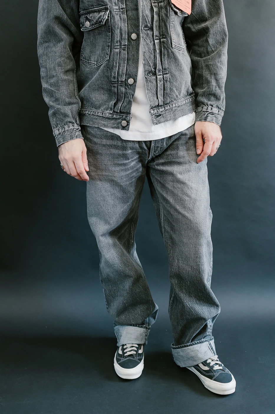 0105BKHW - 13.7oz Black Selvedge Denim Dartford - Wide Fit - Image 11