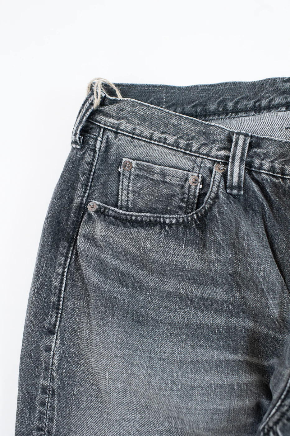 0105BKHW - 13.7oz Black Selvedge Denim Dartford - Wide Fit - Image 4
