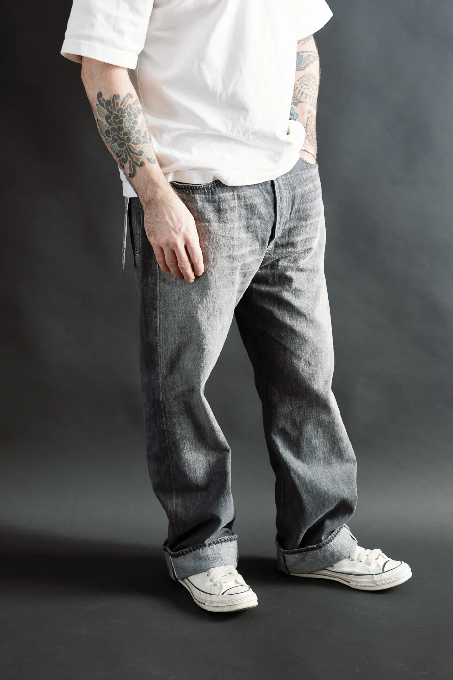 0105BKSSHW - 11.5oz "Super Smooth" Black Selvedge Denim Dartford Jeans - Wide Fit - Image 11