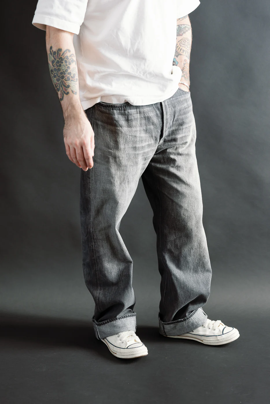 0105BKSSHW - 11.5oz "Super Smooth" Black Selvedge Denim Dartford Jeans - Wide Fit - Image 12