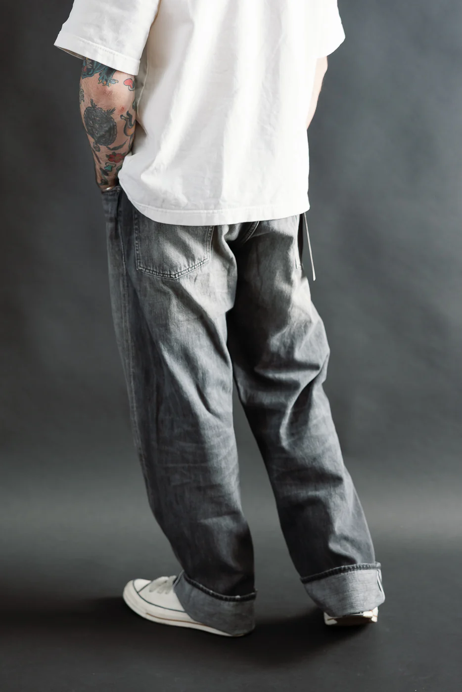 0105BKSSHW - 11.5oz "Super Smooth" Black Selvedge Denim Dartford Jeans - Wide Fit - Image 14