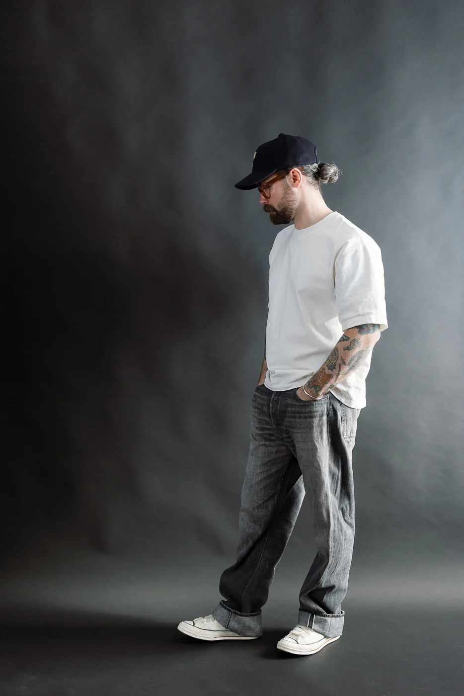 0105BKSSHW - 11.5oz "Super Smooth" Black Selvedge Denim Dartford Jeans - Wide Fit - Image 8