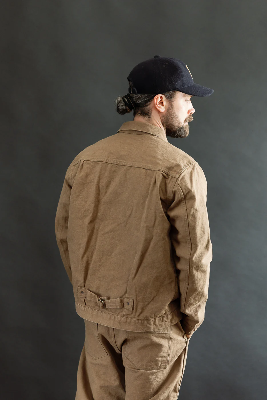 01507-HOX-BRK - 13oz "Brown Khaki" Sulfur Dyed Heavy Oxford Jacket - Type I - Image 12