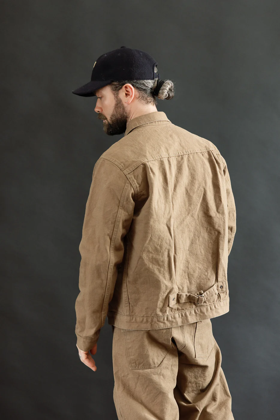 01507-HOX-BRK - 13oz "Brown Khaki" Sulfur Dyed Heavy Oxford Jacket - Type I - Image 13
