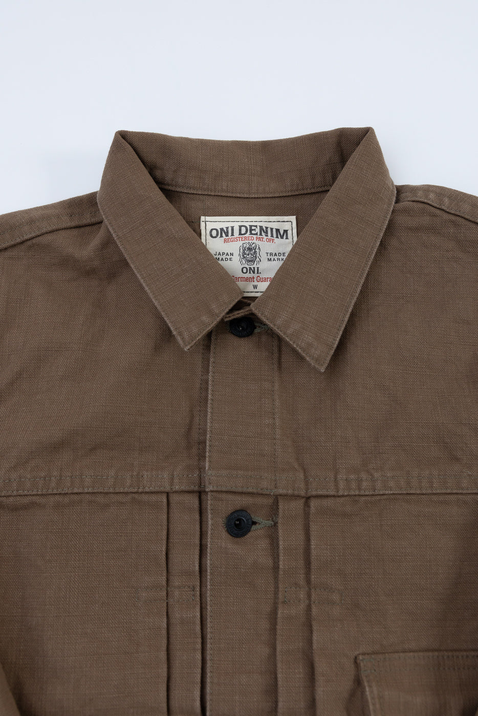 01507-HOX-BRK - 13oz "Brown Khaki" Sulfur Dyed Heavy Oxford Jacket - Type I - Image 2