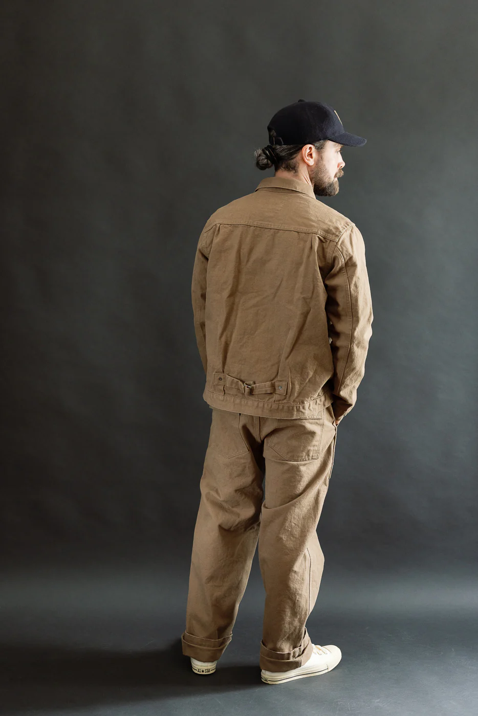 01507-HOX-BRK - 13oz "Brown Khaki" Sulfur Dyed Heavy Oxford Jacket - Type I - Image 9