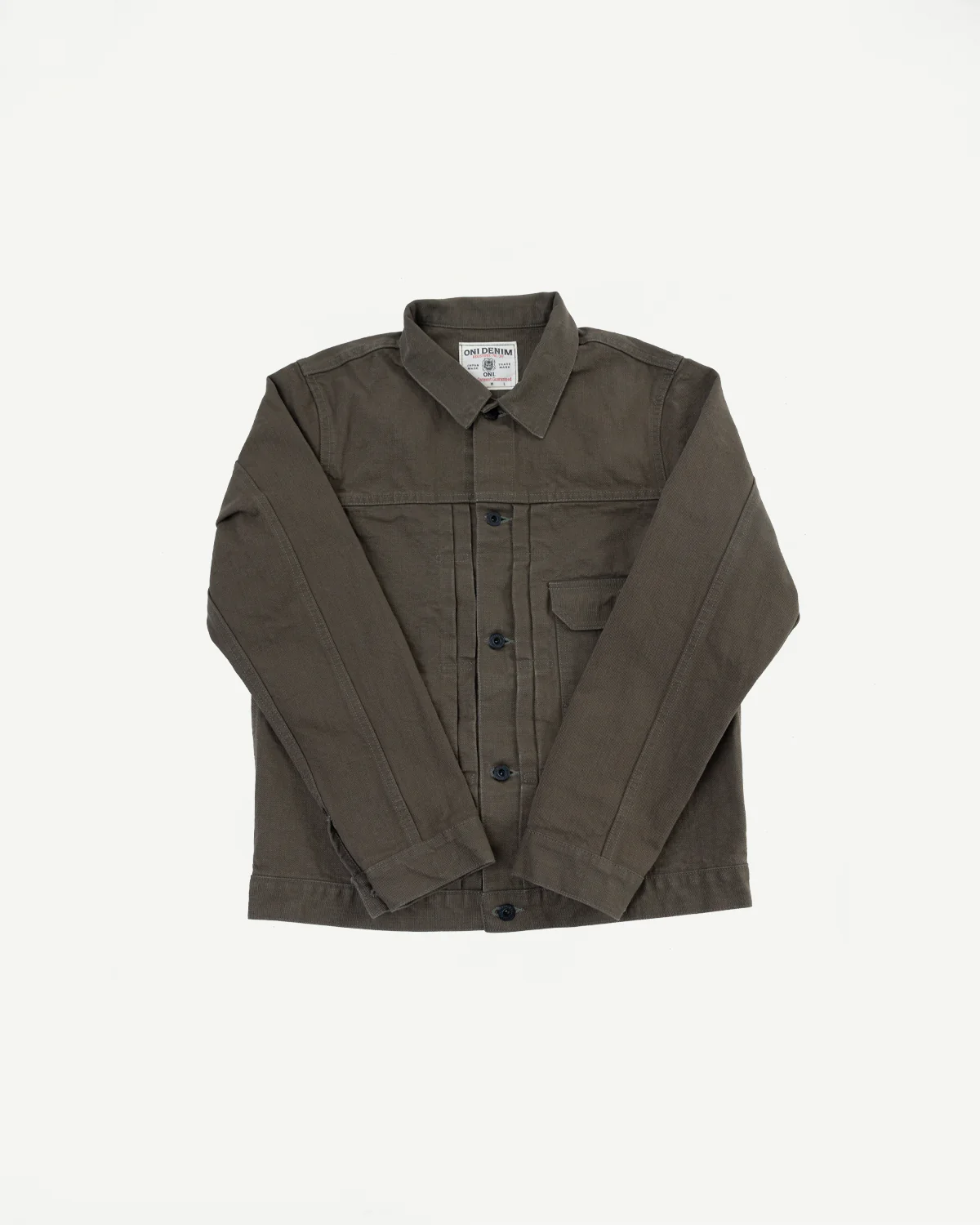 01507-HOX-OLB - 13oz "Olive Khaki" Sulfur Dyed Heavy Oxford Jacket - Type I
