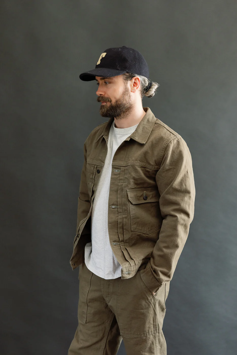 01507-HOX-OLB - 13oz "Olive Khaki" Sulfur Dyed Heavy Oxford Jacket - Type I - Image 10