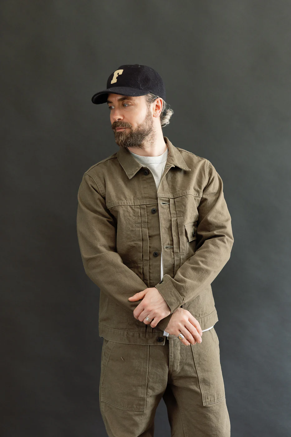 01507-HOX-OLB - 13oz "Olive Khaki" Sulfur Dyed Heavy Oxford Jacket - Type I - Image 14
