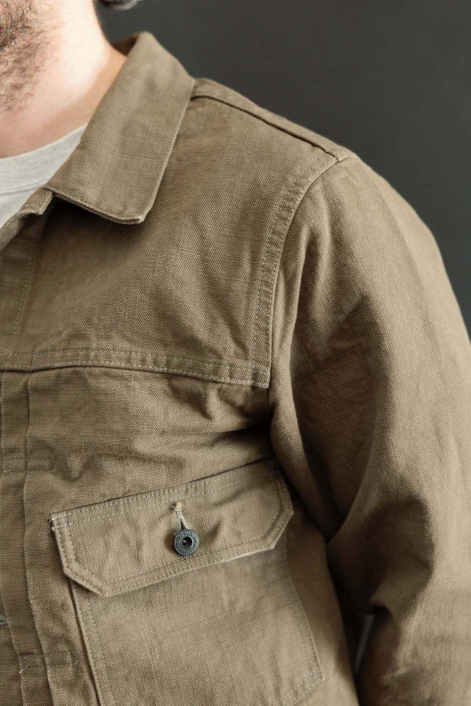 01507-HOX-OLB - 13oz "Olive Khaki" Sulfur Dyed Heavy Oxford Jacket - Type I - Image 21