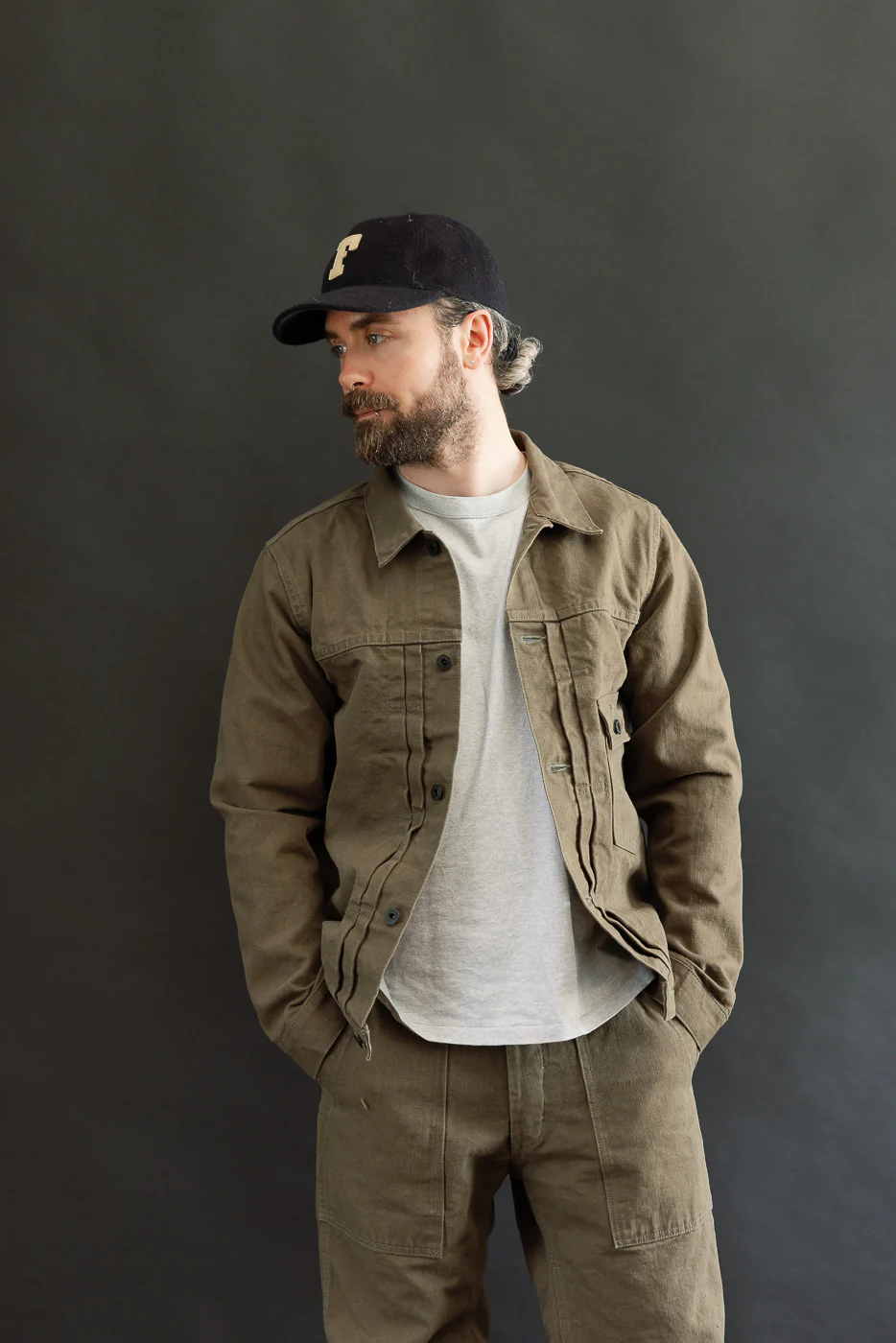 01507-HOX-OLB - 13oz "Olive Khaki" Sulfur Dyed Heavy Oxford Jacket - Type I - Image 9