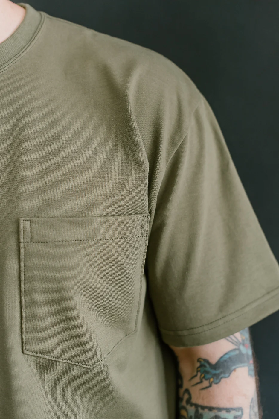 03-0017-76 - Pocket T-Shirt - Army Green - Image 15