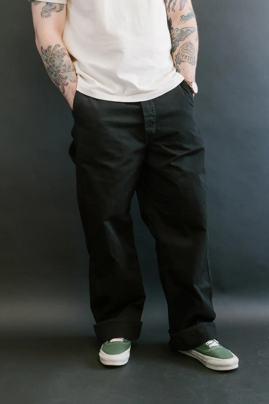 03-5011-61 - Wide French Work Pant - Black - Image 11