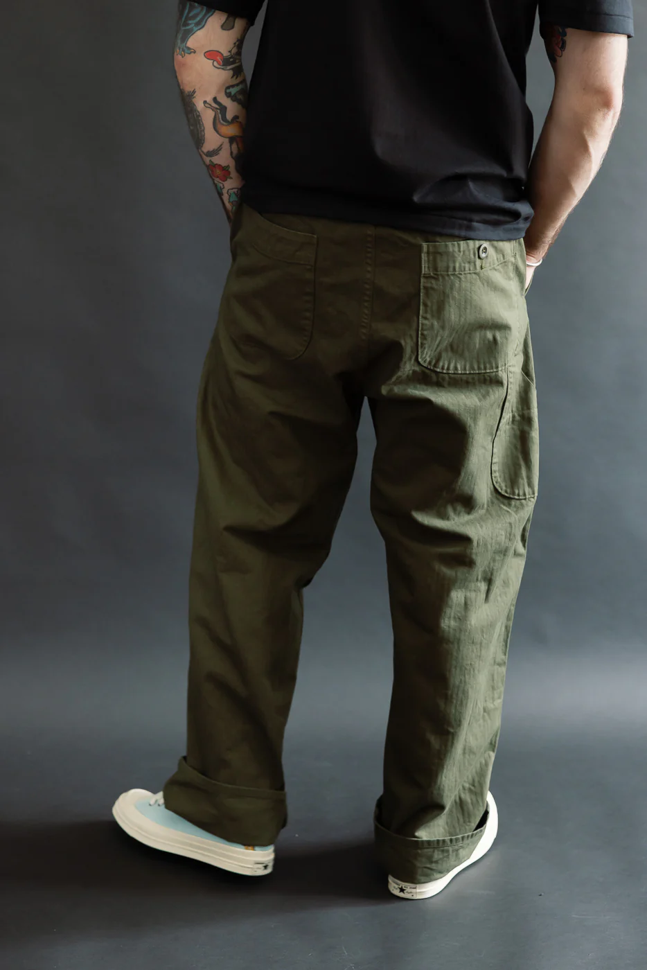 03-5011-76 - Wide French Work Pant - Army Green - Image 12