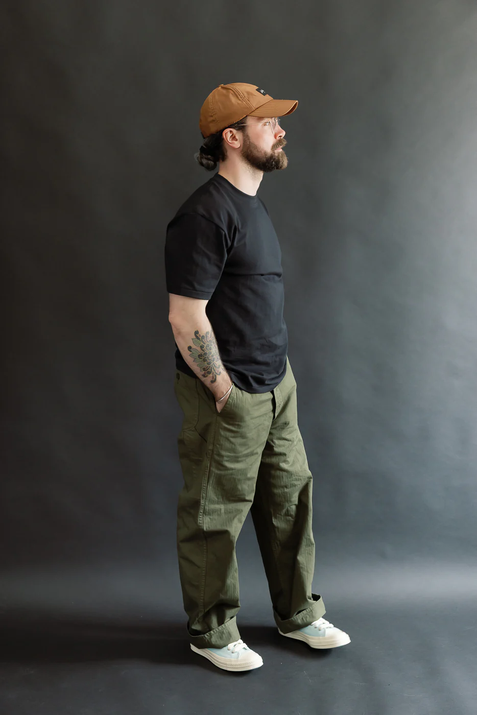 03-5011-76 - Wide French Work Pant - Army Green - Image 6