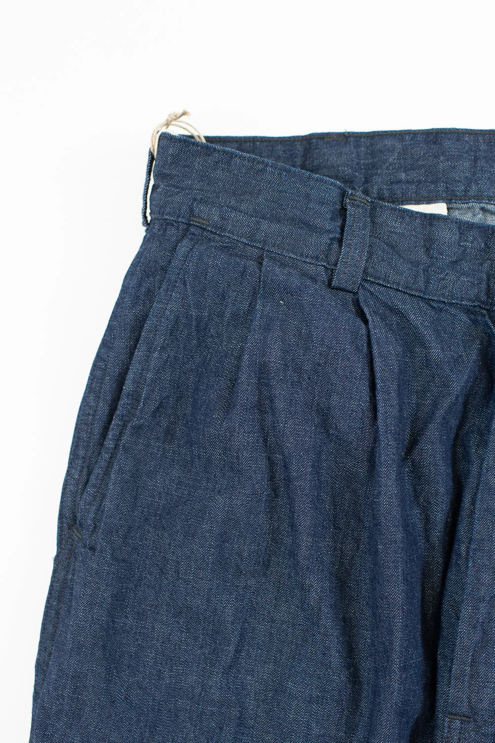 03-5021-81 - Two Tuck Denim Wide Trousers - One Wash - Image 3