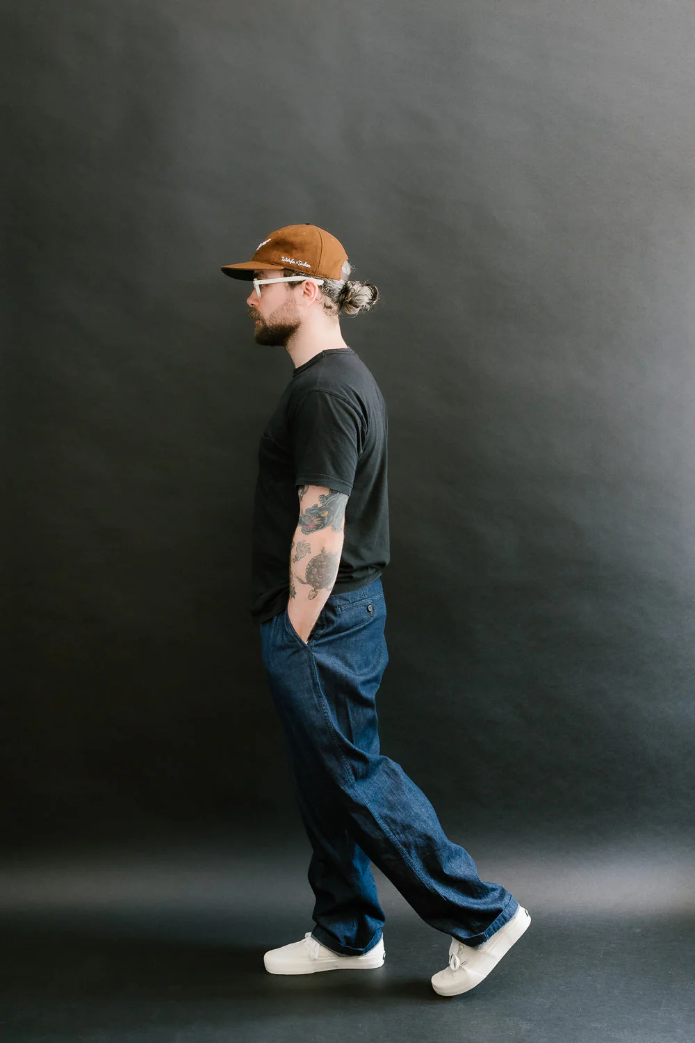 03-5021-81 - Two Tuck Denim Wide Trousers - One Wash - Image 7