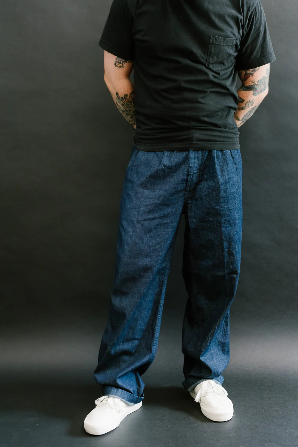03-5021-81 - Two Tuck Denim Wide Trousers - One Wash - Image 9