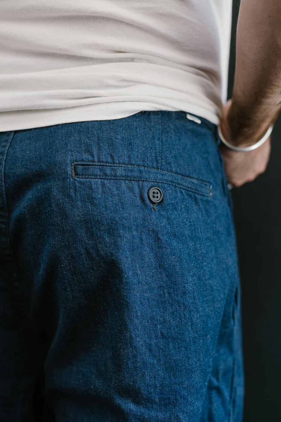 03-5021-A81 - Two Tuck Denim Wide Trousers - One Wash (Light Blue) - Image 20