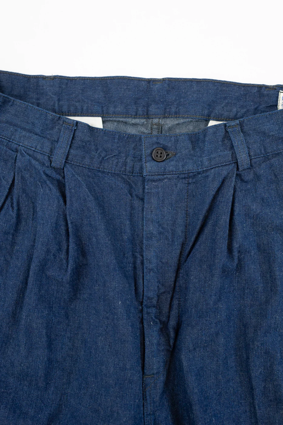03-5021-A81 - Two Tuck Denim Wide Trousers - One Wash (Light Blue) - Image 3