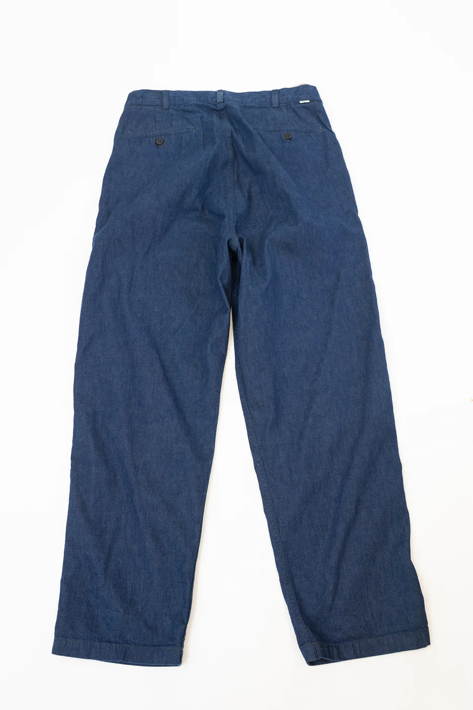 03-5021-A81 - Two Tuck Denim Wide Trousers - One Wash (Light Blue) - Image 6