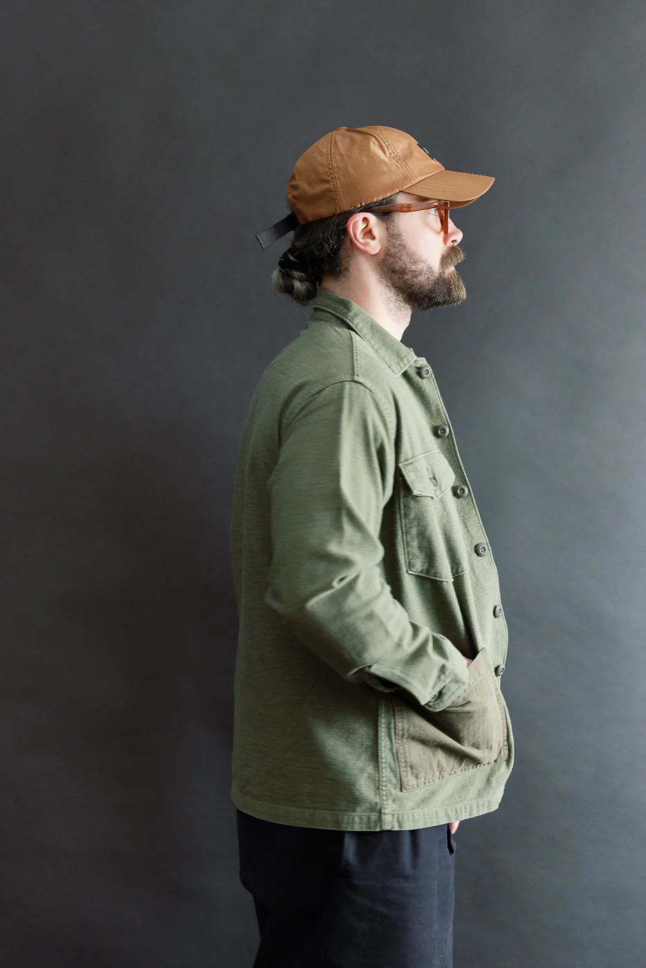 03-8345-77s - 4-Pocket Fatigue Shirt Reverse Sateen - Dark Olive Stone - Image 12