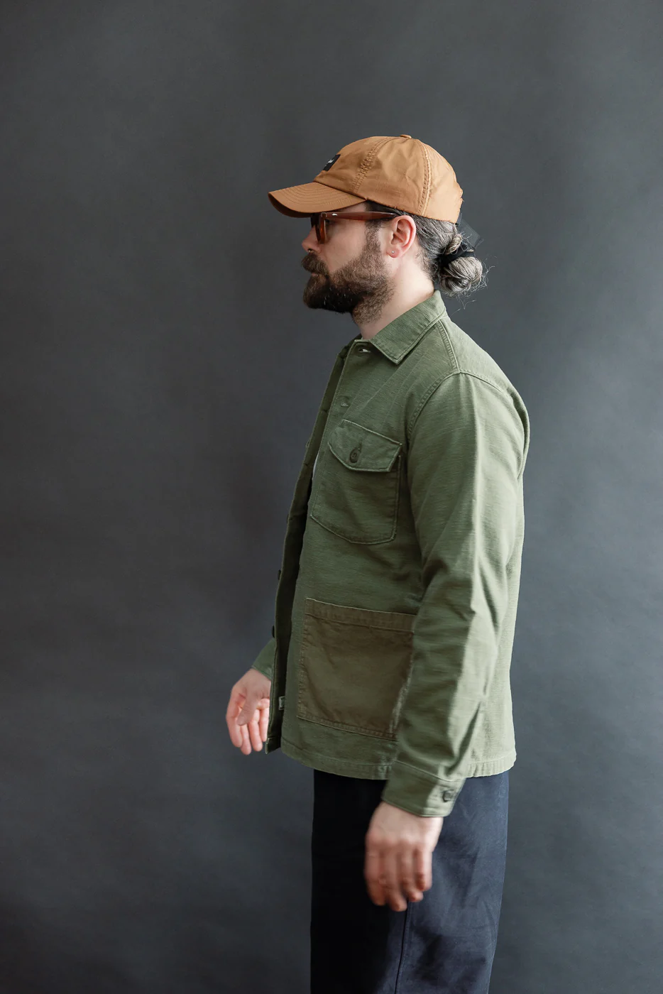 03-8345-77s - 4-Pocket Fatigue Shirt Reverse Sateen - Dark Olive Stone - Image 14