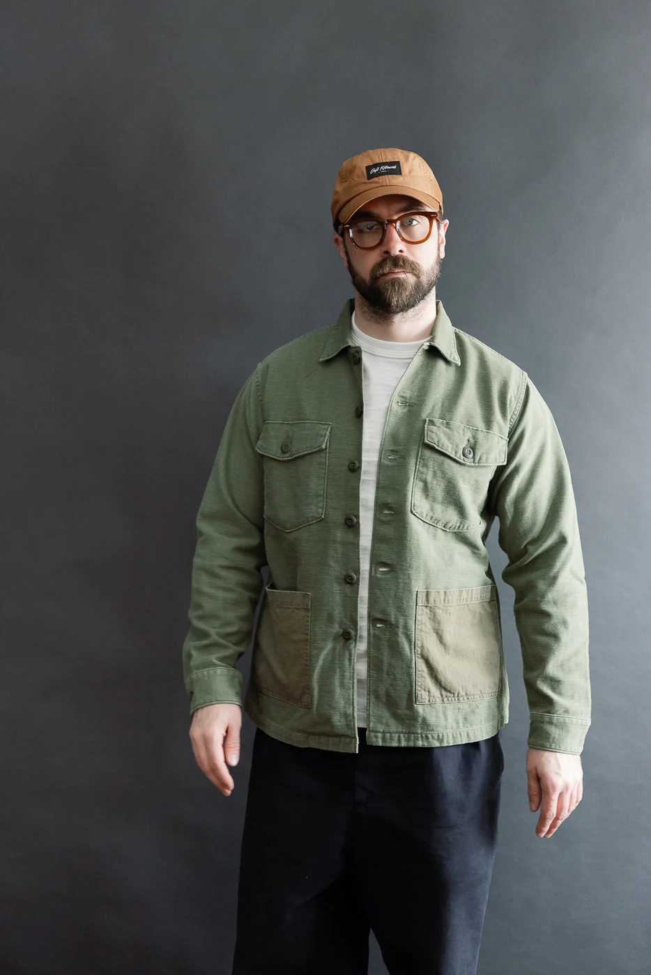03-8345-77s - 4-Pocket Fatigue Shirt Reverse Sateen - Dark Olive Stone - Image 15