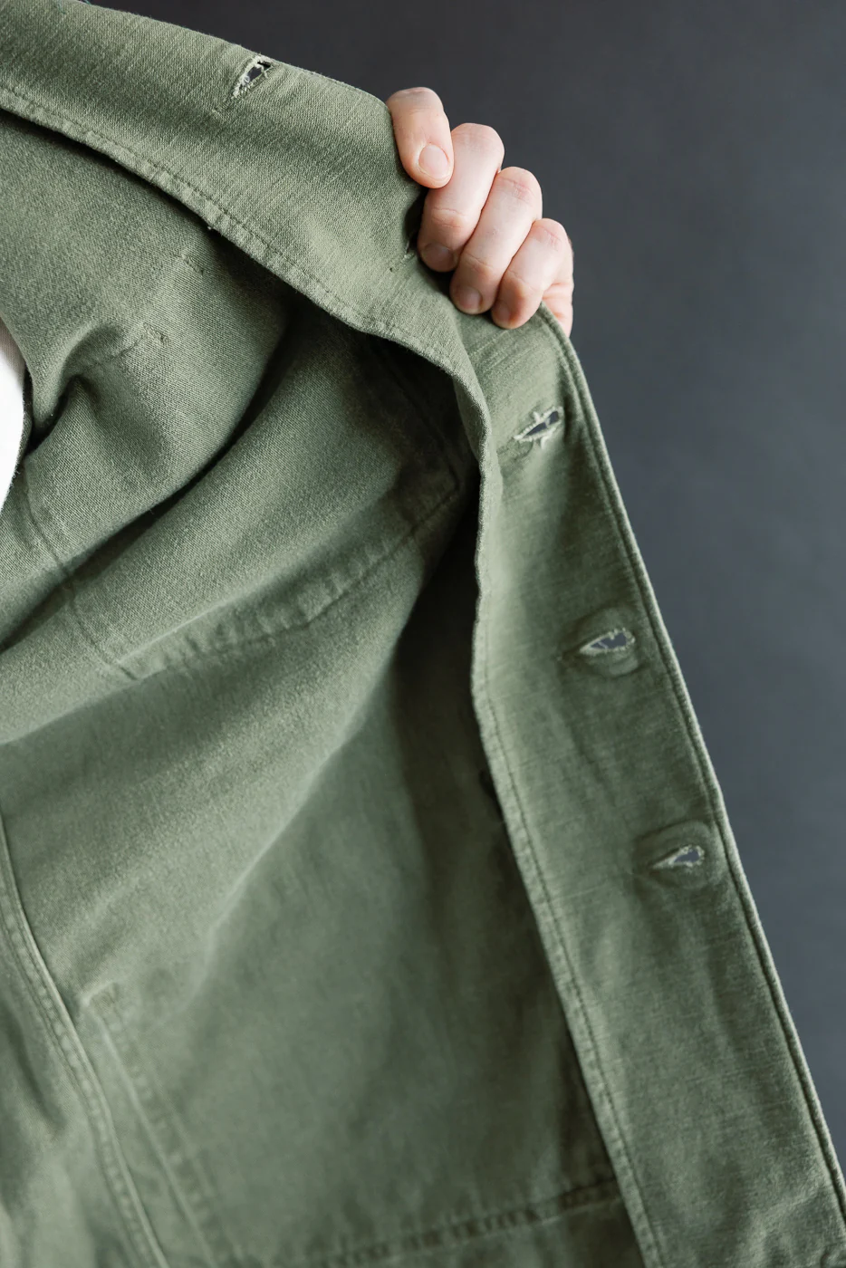 03-8345-77s - 4-Pocket Fatigue Shirt Reverse Sateen - Dark Olive Stone - Image 18