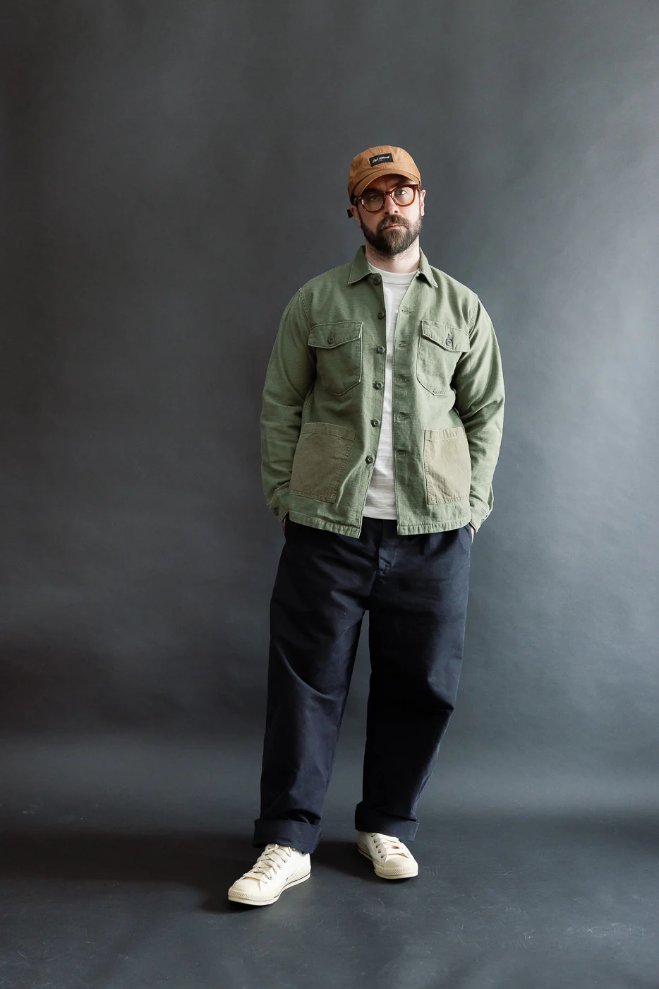 03-8345-77s - 4-Pocket Fatigue Shirt Reverse Sateen - Dark Olive Stone - Image 7