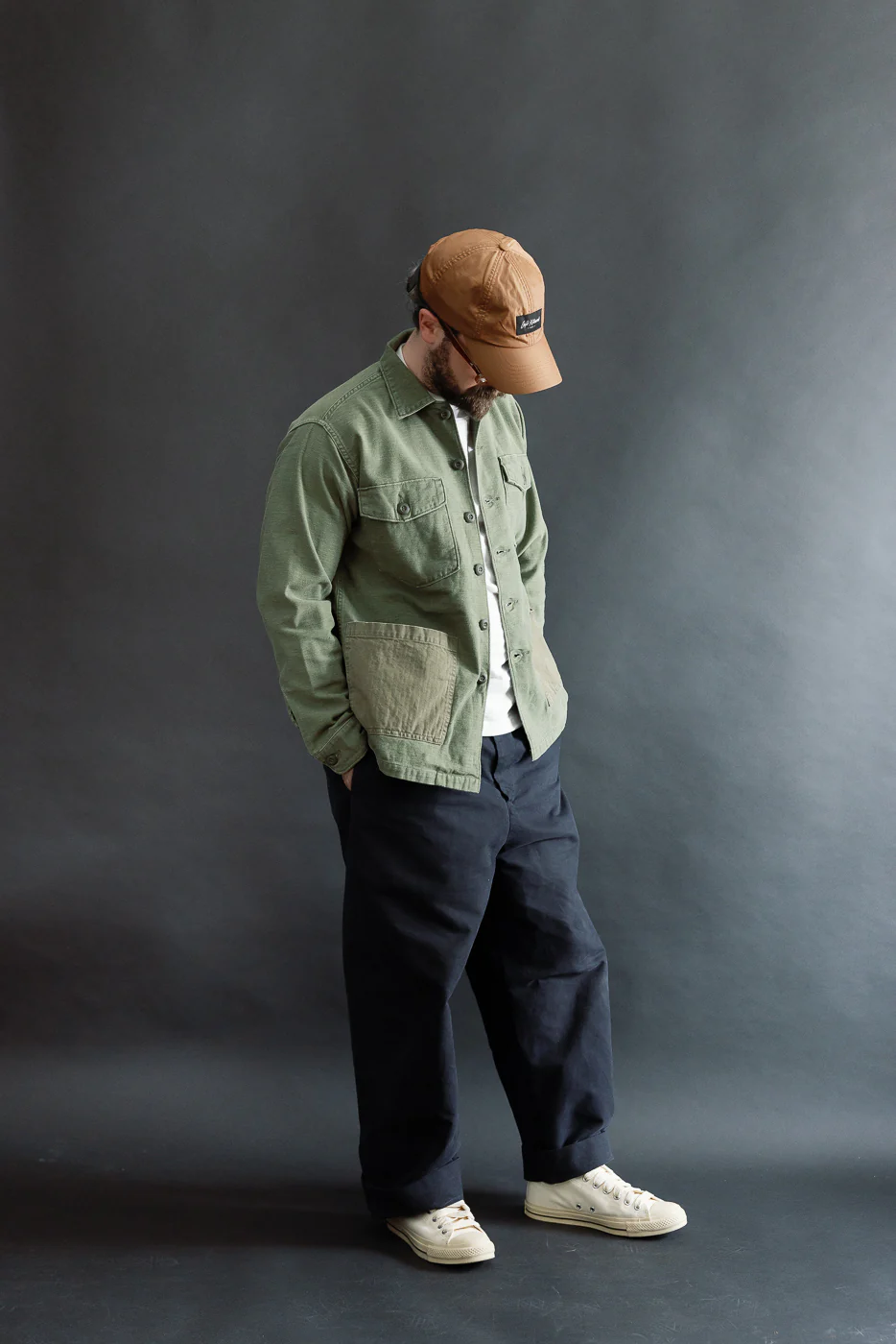 03-8345-77s - 4-Pocket Fatigue Shirt Reverse Sateen - Dark Olive Stone - Image 8