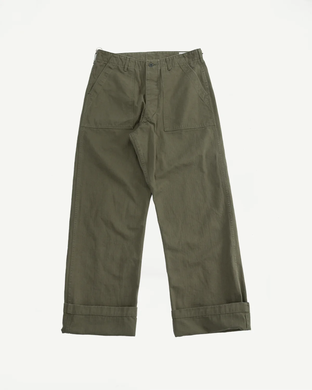03-V5002-76k - Vintage Fit Fatigue Pants Herringbone Twill - Army Green