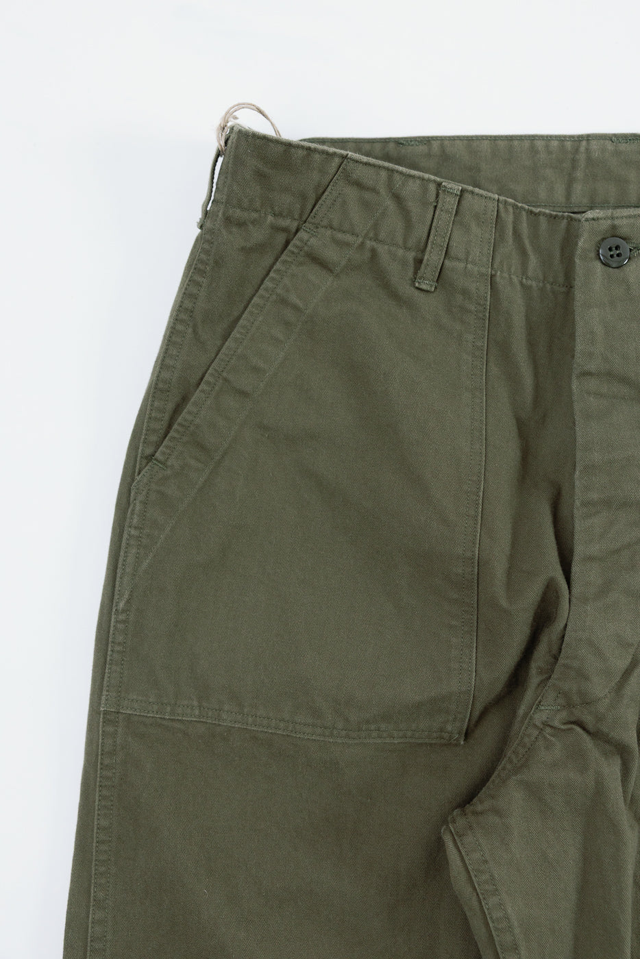 03-V5002-76k - Vintage Fit Fatigue Pants Herringbone Twill - Army Green - Image 4