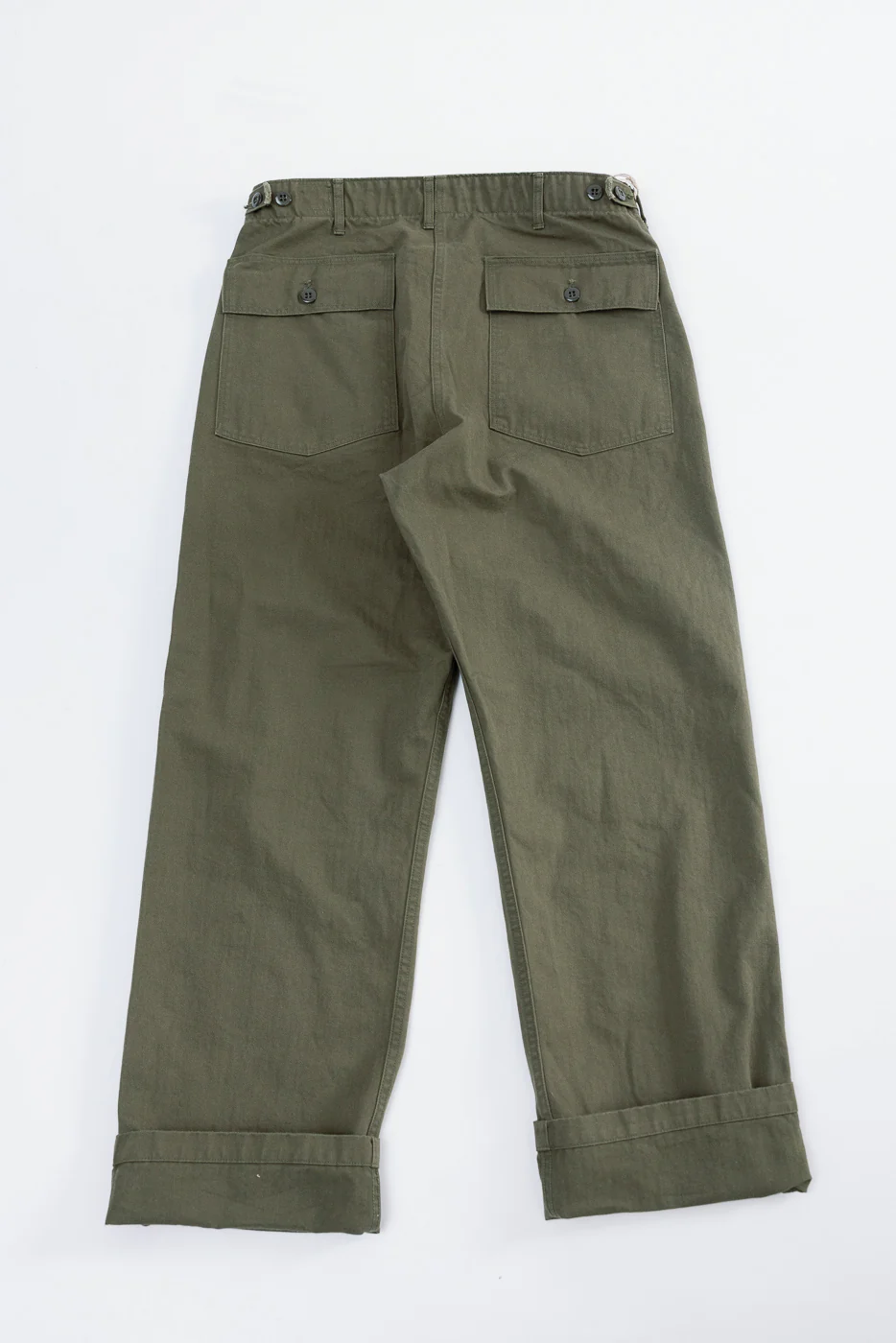 03-V5002-76k - Vintage Fit Fatigue Pants Herringbone Twill - Army Green - Image 6