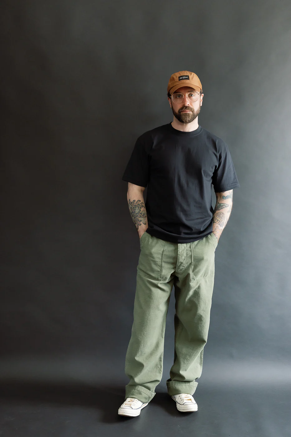 03-V5002-77SK - Fatigue Pants Reverse Sateen - Vintage Fit - Dark Olive Stone - Image 7