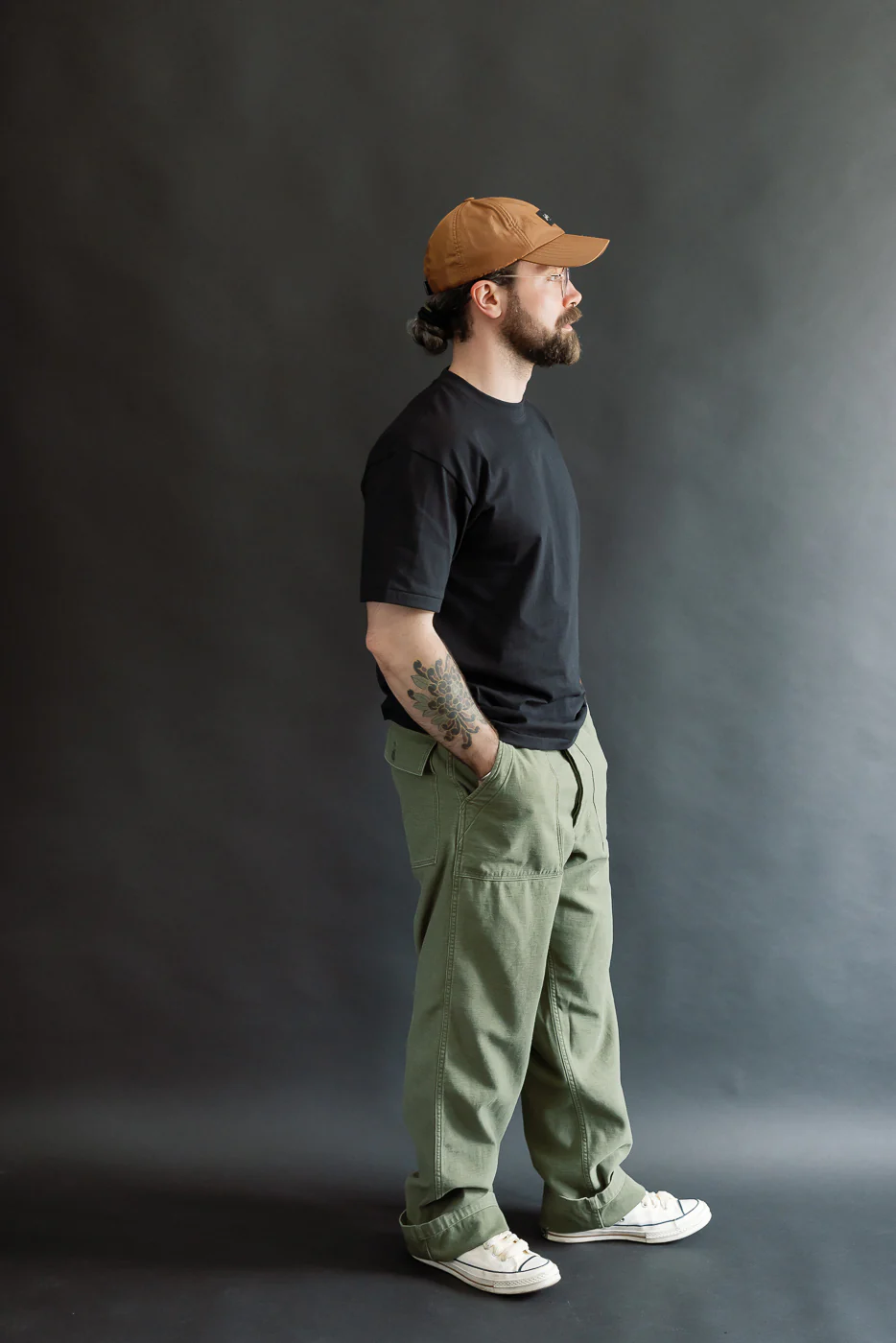 03-V5002-77SK - Fatigue Pants Reverse Sateen - Vintage Fit - Dark Olive Stone - Image 8