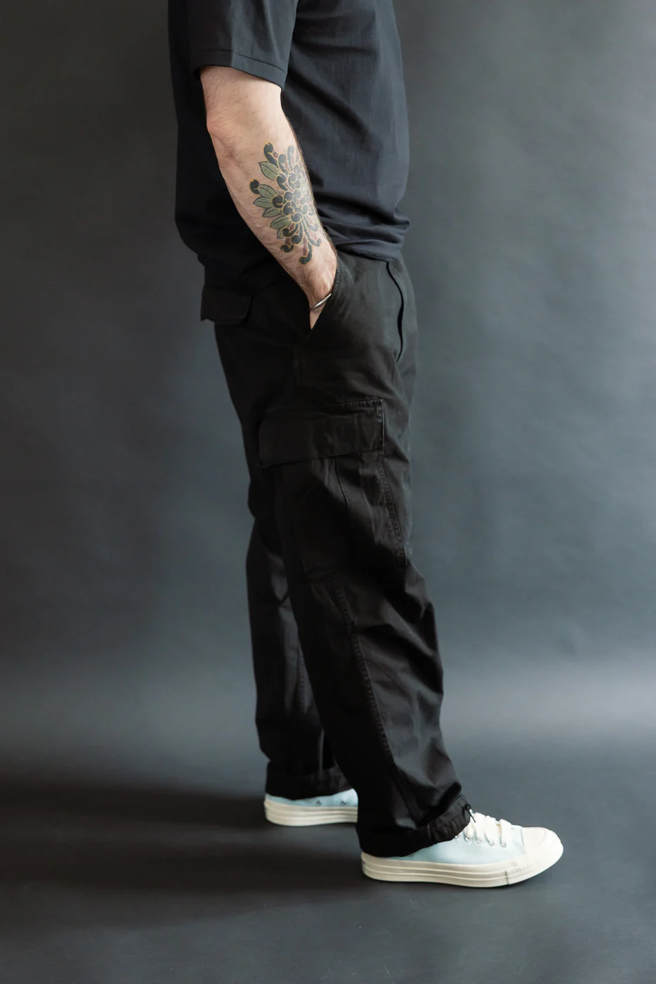 03-V5260RIP-61S - 6-Pocket Ripstop Cargo Trousers - Vintage Fit - Black Stone - Image 14