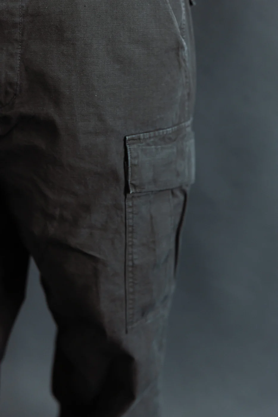 03-V5260RIP-61S - 6-Pocket Ripstop Cargo Trousers - Vintage Fit - Black Stone - Image 16