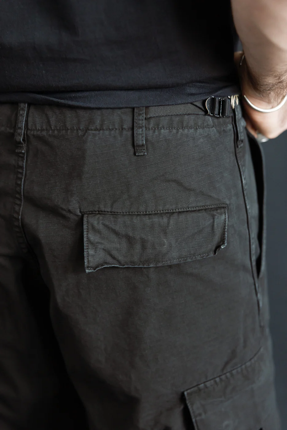 03-V5260RIP-61S - 6-Pocket Ripstop Cargo Trousers - Vintage Fit - Black Stone - Image 18