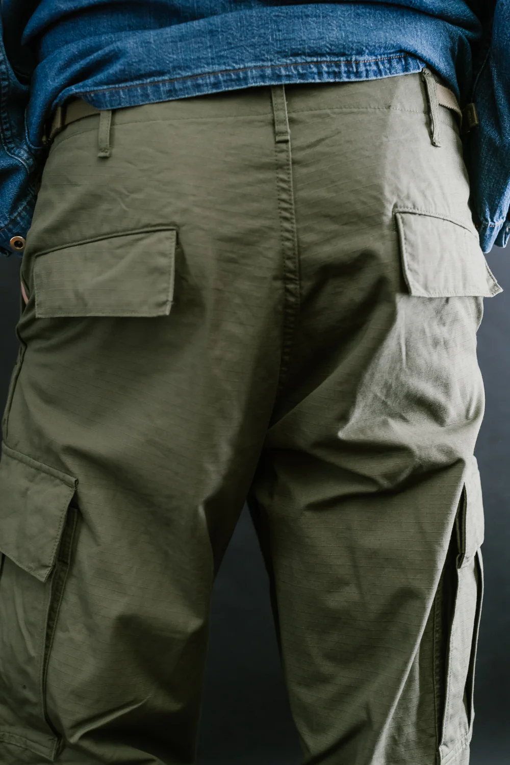 03-V5260RIP-76 - 6-Pocket Cargo Trousers - Vintage Fit - Olive - Image 20