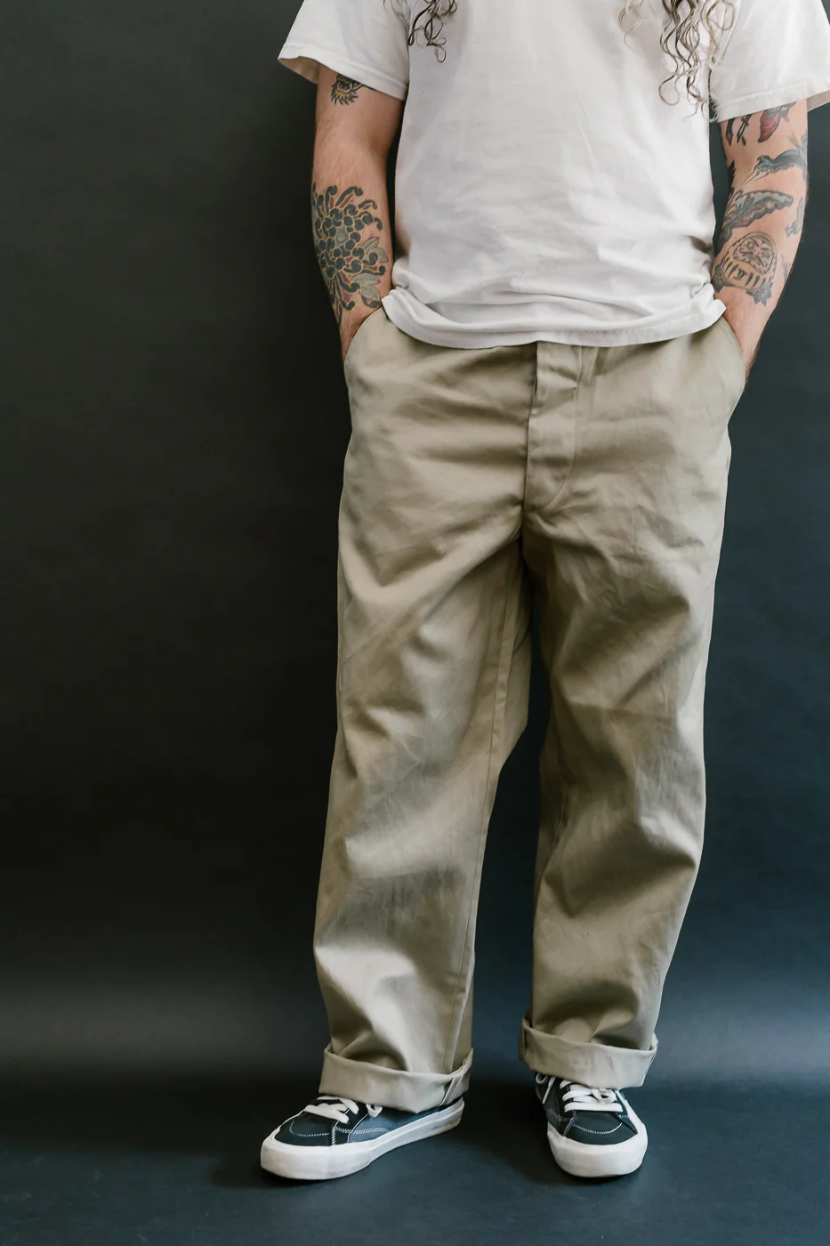 03-V5361-40 - Army Trouser Vintage Fit - Khaki - Image 10