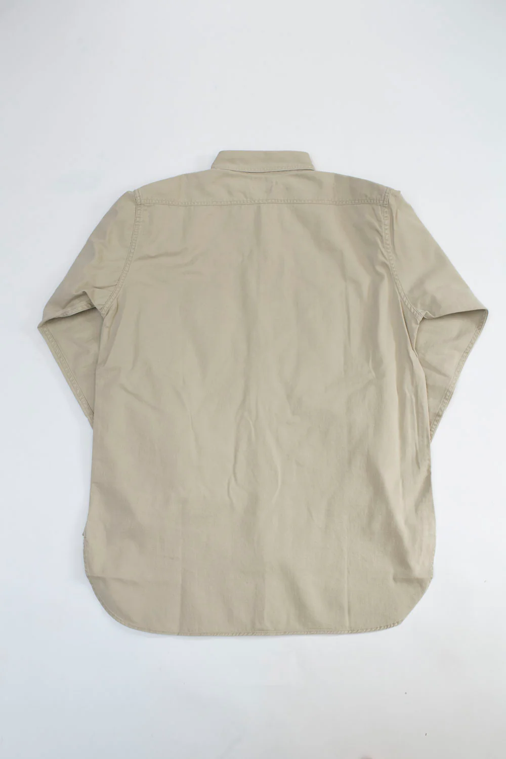 03-V8070- 67 - 1960s Twill Work Shirt Vintage Fit - Beige - Image 5