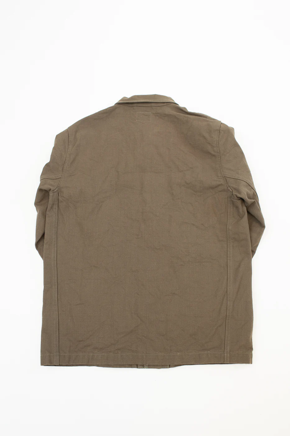 03100-HOX-OLG - 13.5oz Sulphur Dyed Olive Oxford Cloth - Coverall Jacket - Image 5