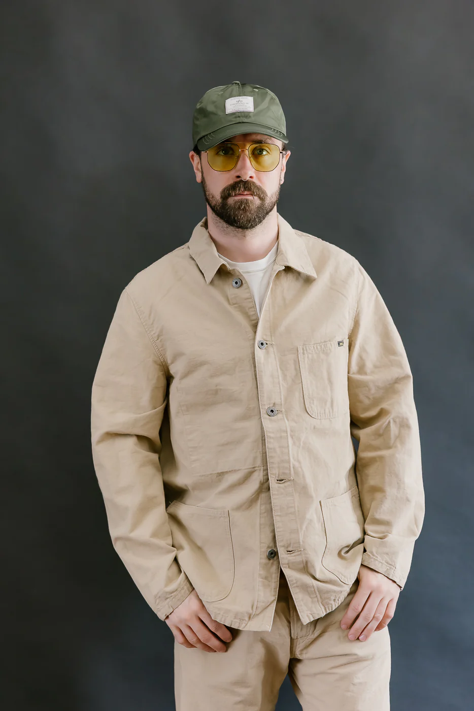 03500-8BE - 8oz "Beige Betacham" Selvedge Chambray Jacket - Coverall - Image 10