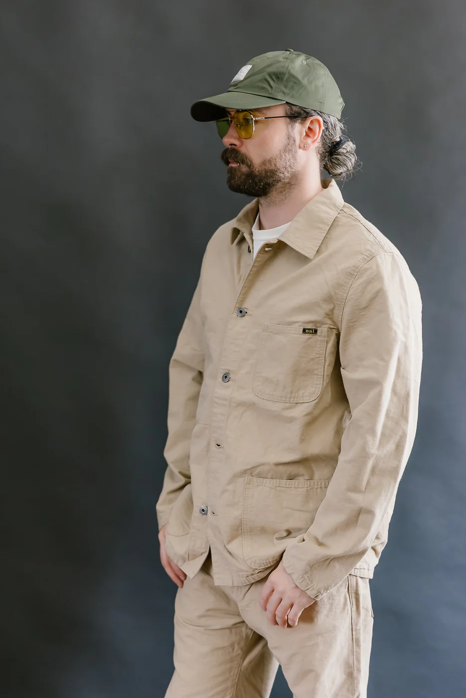 03500-8BE - 8oz "Beige Betacham" Selvedge Chambray Jacket - Coverall - Image 11