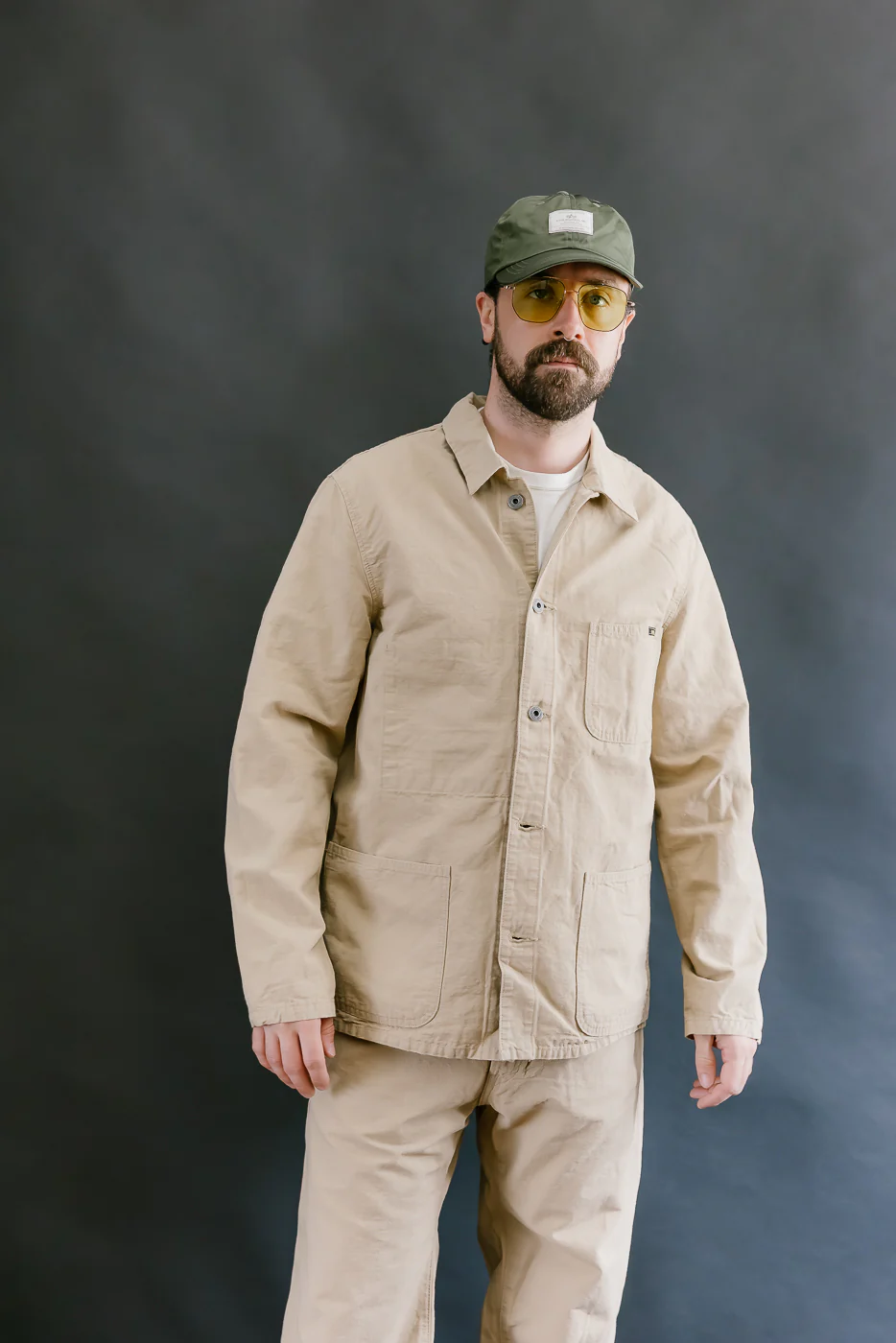03500-8BE - 8oz "Beige Betacham" Selvedge Chambray Jacket - Coverall - Image 15